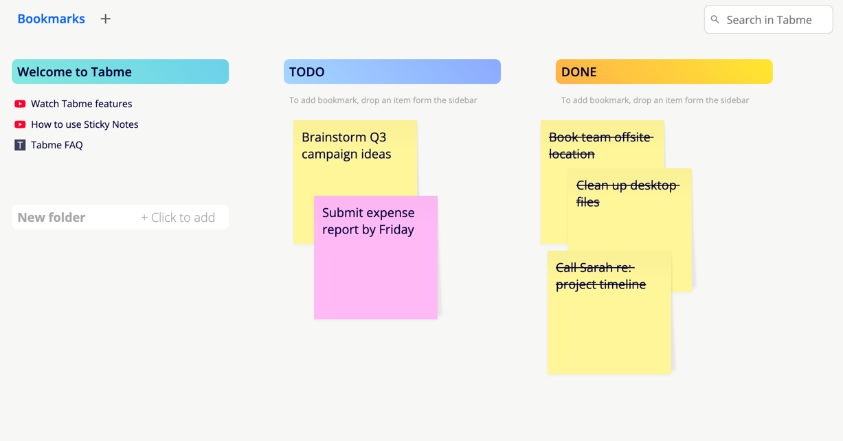 Add Sticky Notes for you projects